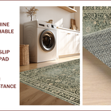 Ultra Soft Area Rug, Non Slip, Stain Resistant, Washable Area Rugs for Living Room, Bedroom, Boho Washable Rubber Backed(Gray)