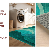 Ultra Soft Area Rug, Non Slip, Stain Resistant, Washable Area Rugs for Living Room, Bedroom, Artistic Multicolor Geometric Expression(Blue)