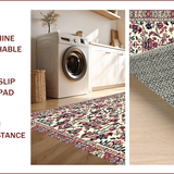 Ultra Soft Area Rug, Non Slip, Stain Resistant, Washable Area Rugs for Living Room, Bedroom, Vintage Distressed Damask(Beige)