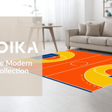 Ultra Soft Area Rug, Non Slip, Stain Resistant, Washable Area Rugs for Living Room, Bedroom, Energetic Sports-Themed Design(Orange)