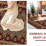 Ultra Soft Area Rug, Non Slip, Stain Resistant, Washable Area Rugs for Living Room, Bedroom, Stylish Cozy Multi-Hued Arrangement(Red)