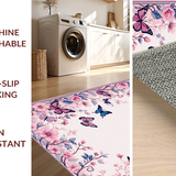 Ultra Soft Area Rug, Non Slip, Stain Resistant, Washable Area Rugs for Living Room, Bedroom, Charming Floral Scalloped Design(Pink)