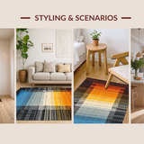Ultra Soft Area Rug, Non Slip, Stain Resistant, Washable Area Rugs for Living Room, Bedroom, Elegant Earthy Tones Decorative Piece(Orange)