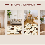 Ultra Soft Area Rug, Non Slip, Stain Resistant, Washable Area Rugs for Living Room, Bedroom, Rustic Earthy Sika Deer Aesthetic(Beige)