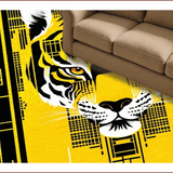 Ultra Soft Area Rug, Non Slip, Stain Resistant, Washable Area Rugs for Living Room, Bedroom, Bold Yellow Black Abstract Overlay(Yellow)