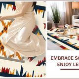 Ultra Soft Area Rug, Non Slip, Stain Resistant, Washable Area Rugs for Living Room, Bedroom, Machine Washable Latex Backing Southwestern Rug(Beige)