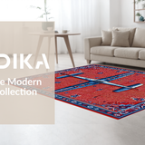 Ultra Soft Area Rug, Non Slip, Stain Resistant, Washable Area Rugs for Living Room, Bedroom, Rustic Military Aircraft Inspiration(Red)