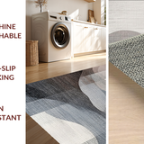Ultra Soft Area Rug, Non Slip, Stain Resistant, Washable Area Rugs for Living Room, Bedroom, Ultra-Thin Fade Design Stain Resistant Non Slip Home Decor Rug Runner(Gray)