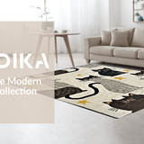 Ultra Soft Area Rug, Non Slip, Stain Resistant, Washable Area Rugs for Living Room, Bedroom, Rustic Neutral Toned Decor(Gray)