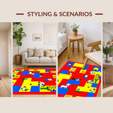 Ultra Soft Area Rug, Non Slip, Stain Resistant, Washable Area Rugs for Living Room, Bedroom, Interactive Seasonal Learning Design(Yellow)