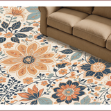 Ultra Soft Area Rug, Non Slip, Stain Resistant, Washable Area Rugs for Living Room, Bedroom, Floral Vintage Medallion(Beige)