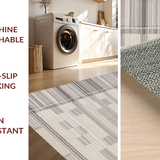 Ultra Soft Area Rug, Non Slip, Stain Resistant, Washable Area Rugs for Living Room, Bedroom, Rustic Earthy Geometric Aesthetics(Beige)