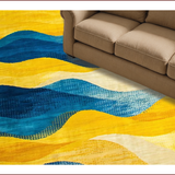 Ultra Soft Area Rug, Non Slip, Stain Resistant, Washable Area Rugs for Living Room, Bedroom, Contemporary Geometric Color Blend(Yellow)