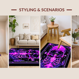 Ultra Soft Area Rug, Non Slip, Stain Resistant, Washable Area Rugs for Living Room, Bedroom, Colorful UV Reactive Elements(Purple)