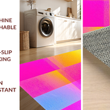 Ultra Soft Area Rug, Non Slip, Stain Resistant, Washable Area Rugs for Living Room, Bedroom, Whimsical Rainbow Abstract Design(Yellow)