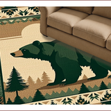 Ultra Soft Area Rug, Non Slip, Stain Resistant, Washable Area Rugs for Living Room, Bedroom, Earthy Bear-Themed Cozy Ambiance(Brown)