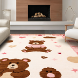 Ultra Soft Area Rug, Non Slip, Stain Resistant, Washable Area Rugs for Living Room, Bedroom, Whimsical Educational Alphabet Delight(Pink)