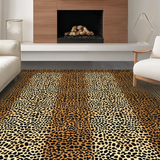 Ultra Soft Area Rug, Non Slip, Stain Resistant, Washable Area Rugs for Living Room, Bedroom, Stylish Minimalist Leopard Concept(Brown)