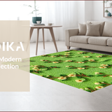 Ultra Soft Area Rug, Non Slip, Stain Resistant, Washable Area Rugs for Living Room, Bedroom, Floral Green Non-Slip Kitchen Decor(Green)