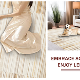 Ultra Soft Area Rug, Non Slip, Stain Resistant, Washable Area Rugs for Living Room, Bedroom, Rustic Textured Woven Aesthetic(Beige)
