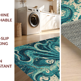 Ultra Soft Area Rug, Non Slip, Stain Resistant, Washable Area Rugs for Living Room, Bedroom, Elegant Octopus Rug with Fluid Tentacle Motif for Stylish Home Decor(Blue)