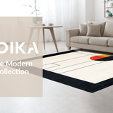 Ultra Soft Area Rug, Non Slip, Stain Resistant, Washable Area Rugs for Living Room, Bedroom, Dynamic Contemporary Arch Pattern(White)