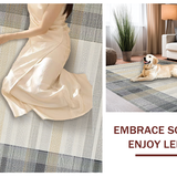 Ultra Soft Area Rug, Non Slip, Stain Resistant, Washable Area Rugs for Living Room, Bedroom, Chic Cozy Checkered Motif(Beige)