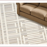 Ultra Soft Area Rug, Non Slip, Stain Resistant, Washable Area Rugs for Living Room, Bedroom, Elegant Neutral Tiled Composition(Gray)