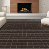 Ultra Soft Area Rug, Non Slip, Stain Resistant, Washable Area Rugs for Living Room, Bedroom, Elegant Textured Tartan Appeal(Brown)
