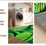 Ultra Soft Area Rug, Non Slip, Stain Resistant, Washable Area Rugs for Living Room, Bedroom, Monstera Leaf Plush(Green)