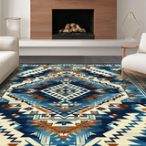 Contemporary Textured Blue Motif(Blue)