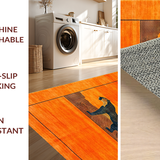 Ultra Soft Area Rug, Non Slip, Stain Resistant, Washable Area Rugs for Living Room, Bedroom, Lively Exotic Pattern Fusion(Orange)