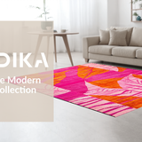 Ultra Soft Area Rug, Non Slip, Stain Resistant, Washable Area Rugs for Living Room, Bedroom, Lively Bold Jungle Imagery(Pink)