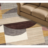 Ultra Soft Area Rug, Non Slip, Stain Resistant, Washable Area Rugs for Living Room, Bedroom, Contemporary Earth Tones Swirling Motif(Gold)