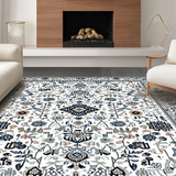 Ultra Soft Area Rug, Non Slip, Stain Resistant, Washable Area Rugs for Living Room, Bedroom, Rustic Vintage Tiled Pattern(White)