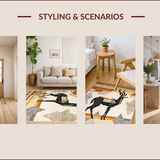 Ultra Soft Area Rug, Non Slip, Stain Resistant, Washable Area Rugs for Living Room, Bedroom, Trendy Earthy Antelope Aesthetic(Beige)