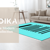 Ultra Soft Area Rug, Non Slip, Stain Resistant, Washable Area Rugs for Living Room, Bedroom, Sophisticated Structured Note Layout(Blue)