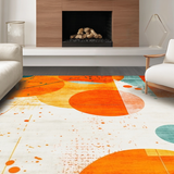 Ultra Soft Area Rug, Non Slip, Stain Resistant, Washable Area Rugs for Living Room, Bedroom, Striking Retro Artistic Expression(Orange)