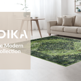 Ultra Soft Area Rug, Non Slip, Stain Resistant, Washable Area Rugs for Living Room, Bedroom, Rustic Vintage Floral Arrangement(Green)