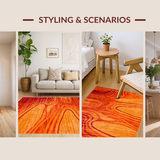 Ultra Soft Area Rug, Non Slip, Stain Resistant, Washable Area Rugs for Living Room, Bedroom, Bold Striped Color Splash Effect(Orange)