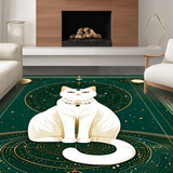 Ultra Soft Area Rug, Non Slip, Stain Resistant, Washable Area Rugs for Living Room, Bedroom, Vintage Whimsical Celestial Aesthetic(White)