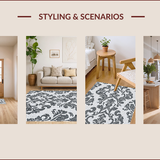 Ultra Soft Area Rug, Non Slip, Stain Resistant, Washable Area Rugs for Living Room, Bedroom, Versatile Indoor Outdoor Rug for Minimalist Patio(Black)