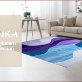Ultra Soft Area Rug, Non Slip, Stain Resistant, Washable Area Rugs for Living Room, Bedroom, Contemporary Color Fusion Design(Purple)