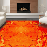 Ultra Soft Area Rug, Non Slip, Stain Resistant, Washable Area Rugs for Living Room, Bedroom, Chic Abstract Flame Aesthetic Fusion(Orange)