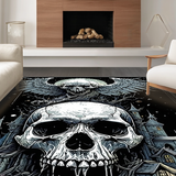 Ultra Soft Area Rug, Non Slip, Stain Resistant, Washable Area Rugs for Living Room, Bedroom, Edgy Halloween Themed Decor(Gray)