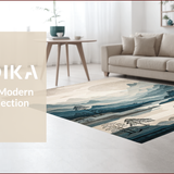 Ultra Soft Area Rug, Non Slip, Stain Resistant, Washable Area Rugs for Living Room, Bedroom, Contemporary Earthy Abstract Composition(Gray)