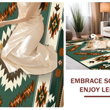Ultra Soft Area Rug, Non Slip, Stain Resistant, Washable Area Rugs for Living Room, Bedroom, Elegant Abstract Southwestern Design(Brown)