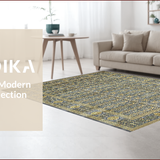 Ultra Soft Area Rug, Non Slip, Stain Resistant, Washable Area Rugs for Living Room, Bedroom, Luxurious Grey Abstract Design(Blue)