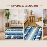Ultra Soft Area Rug, Non Slip, Stain Resistant, Washable Area Rugs for Living Room, Bedroom, Gentle Cloud and Star Fusion(Blue)