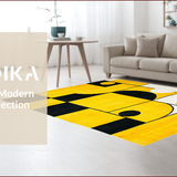 Ultra Soft Area Rug, Non Slip, Stain Resistant, Washable Area Rugs for Living Room, Bedroom, Contemporary Yellow Geometric Fusion(Yellow)
